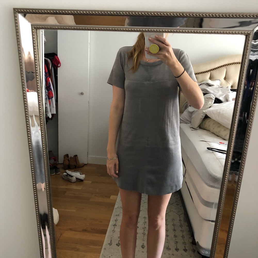 Gray suede mini dress